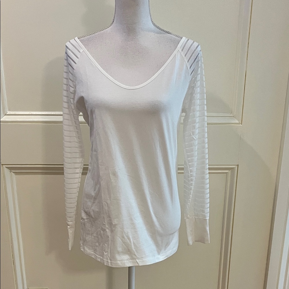 Elegant White Long Sleeve Women's Top